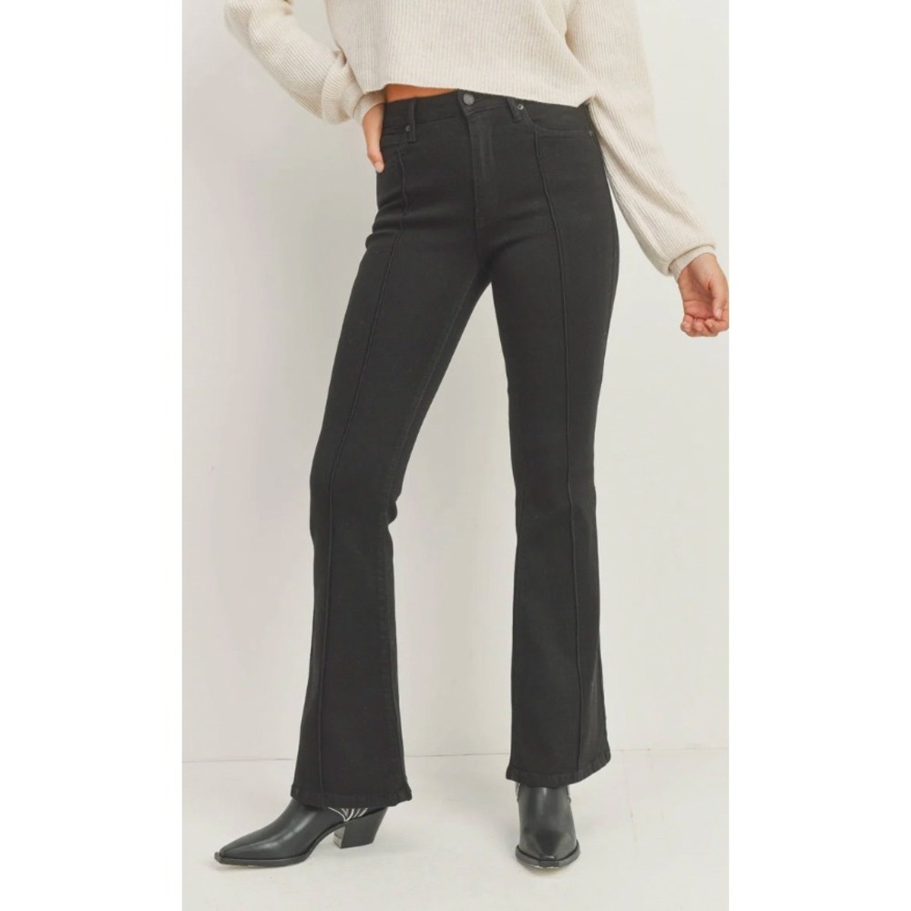 JBD Just Black Denim Pintuck Classic Flare Jeans Preppy Western‎ Streetwear Boho